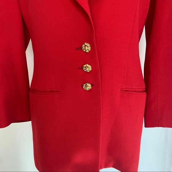 ALFRED Sung Vintage Red Blazer Jacket Sz 2 - Picture 3 of 10